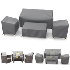 STARTWO Patio Furniture Covers 4-Piece Set Grey front view