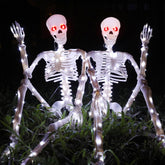Starweeks Halloween skeleton set, 36-inch white skeletons with LED lights