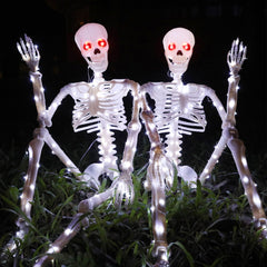 Starweeks Halloween skeleton set, 36-inch white skeletons with LED lights
