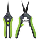 STAYGROW 6.5-inch pruning shears front view with green handles