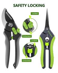 STAYGROW gardening scissors with safety lock feature