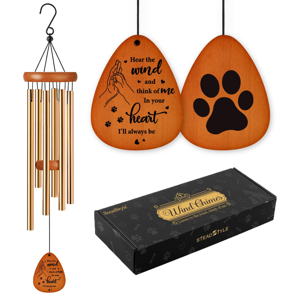 SteadStyle Pet Memorial Wind Chime brown 25.5 inches front view