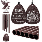SteadStyle Sister Wind Chime front view with floral design