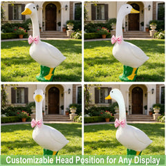 Stentec Goose Garden Statue side view with adjustable head