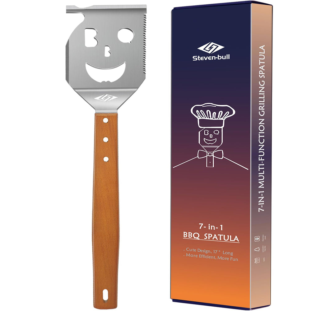 STEVEN-BULL S 7-in-1 Grill Spatula with wooden handle