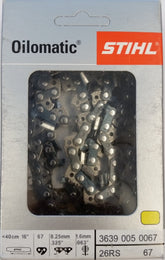 Stihl 16-inch chainsaw full chisel saw chain packaging front view