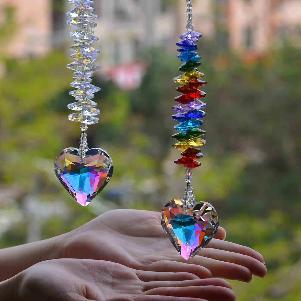 Stino Heart Crystal Suncatcher Prism clear design hanging