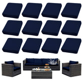 SUKAIKEQA 12PCS Cushion Cover Set in Navy Blue front view