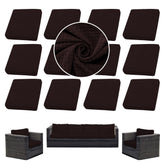 SUKAIKEQA 12PCS Patio Cushion Covers, Brown, front view