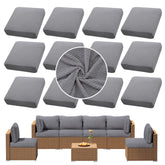 SUKAIKEQA 12PCS patio cushion covers in grey color front view