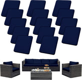 SUKAIKEQA 14PCS Patio Cushion Covers in Navy Blue, front view
