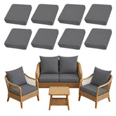 SUKAIKEQA 8PCS grey patio cushion covers front view