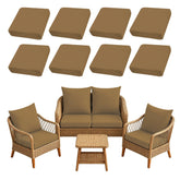 SUKAIKEQA 8PCS Patio Cushion Covers in Camel, front view