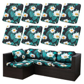 SUKAIKEQA 8PCS Patio Cushion Covers in Daisy color, front view