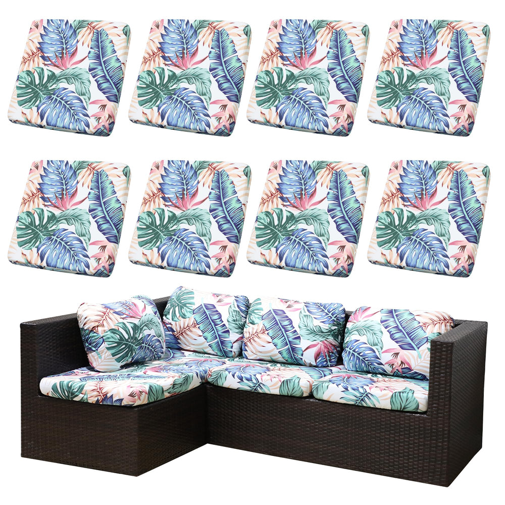 SUKAIKEQA 8PCS Tropical Flavor Patio Cushion Covers front view