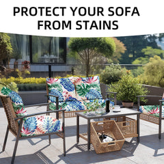 SUKAIKEQA cushion covers fitted on outdoor sofa