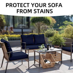 SUKAIKEQA cushion covers on outdoor sofa setup