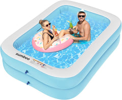 Sumbee Inflatable Pool 79" x 59" blue front view