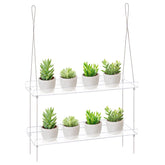 Sumerflos 2-Tier Acrylic Window Boxes front view with plants