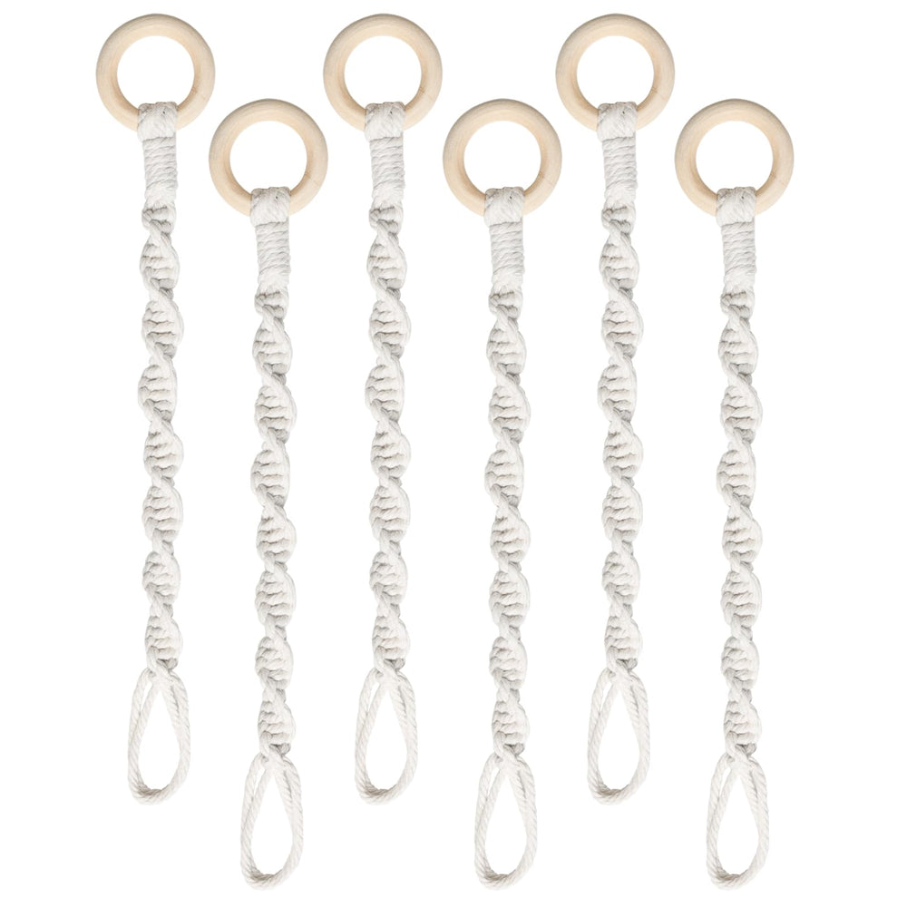 SUMERSHA Macrame Plant Hanger Extenders beige color front view