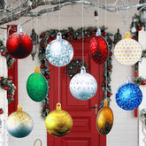 Sumind Christmas Outdoor Decorations set with 10 large ornaments and silver cord