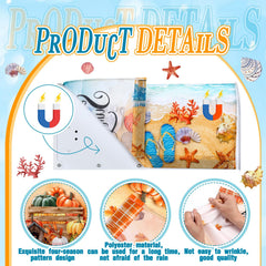 Summer mailbox cover with beach and seashells design