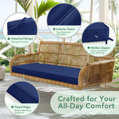 Summsun Cushion displayed on a porch swing