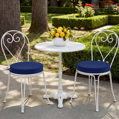 Summsun outdoor bistro chair cushions set of 2, navy blue, back view