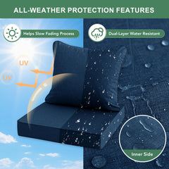 Summsun Outdoor Chair Cushion navy side view