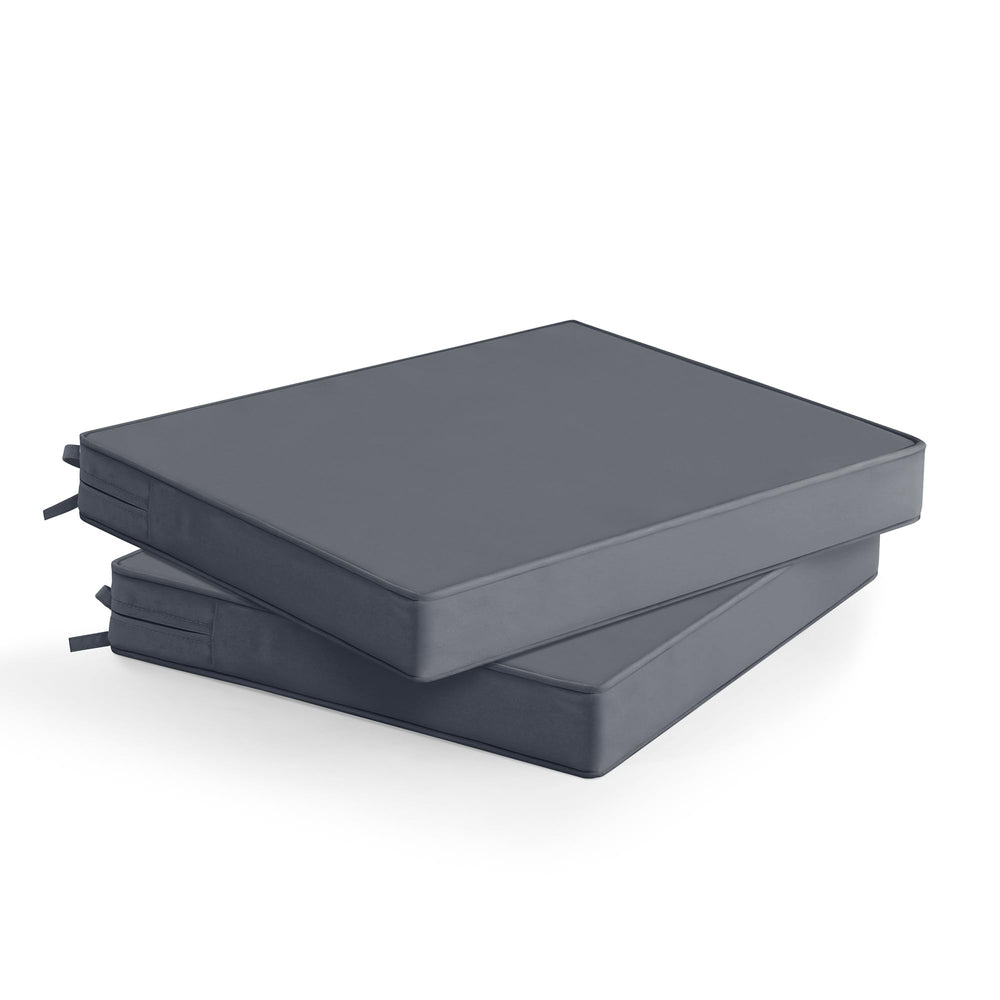 Summsun Outdoor Chair Cushions Set of 2 in Dark Grey, front view