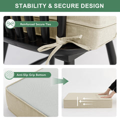 Summsun Patio Chair Cushion unpacked showing thickness and texture
