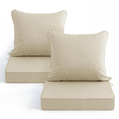 Summsun Patio Chair Cushions Set of 2 in beige, front view