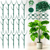 sunanday 15 Pack Stackable Monstera Plant Support kit with dark green stakes
