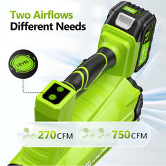sunchers cordless leaf blower showing battery compartment