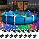SUNCKET Solar Pool Lights RGB Colour 8 Pack front view
