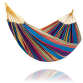 SUNCREAT Double Hammock in rainbow stripes, front view