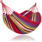 SUNCREAT Heavy Duty Hammock in red stripes, front view