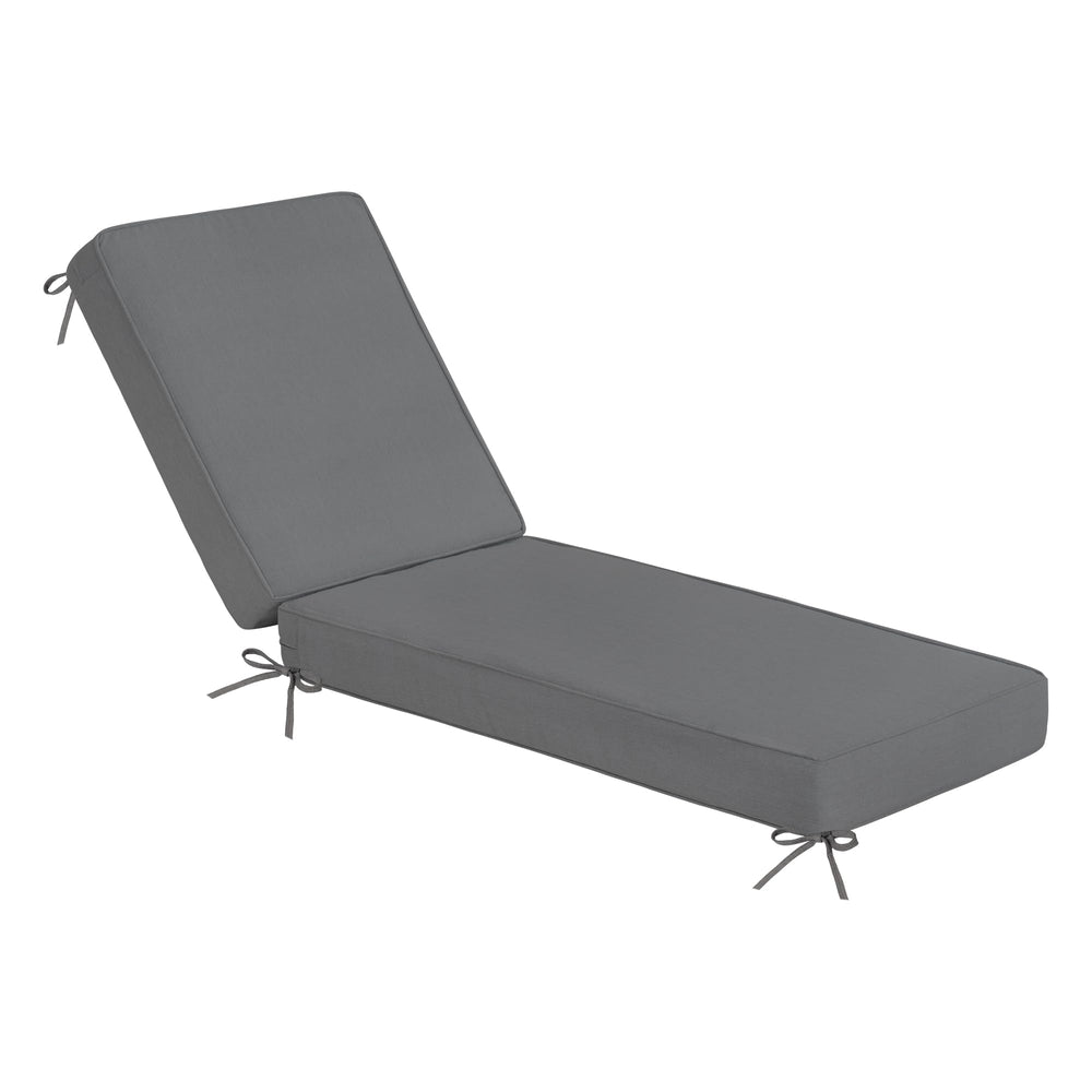 Sundale Outdoor Chaise Lounge Cushion in medium gray, front view