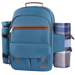 Sunflora Picnic Backpack for 4 in light blue front view