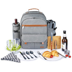 Sunflora Picnic Backpack with detachable wine holder and blanket