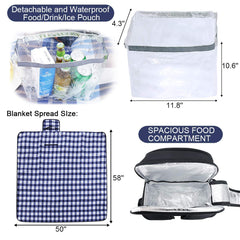 Sunflora picnic cooler compartment with waterproof pouch