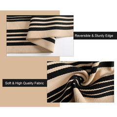 Sungea Striped Outdoor Rug 4x6ft displayed in a garden setting