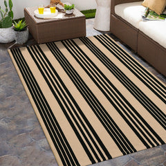 Sungea Striped Outdoor Rug 4x6ft front view with classic stripe design