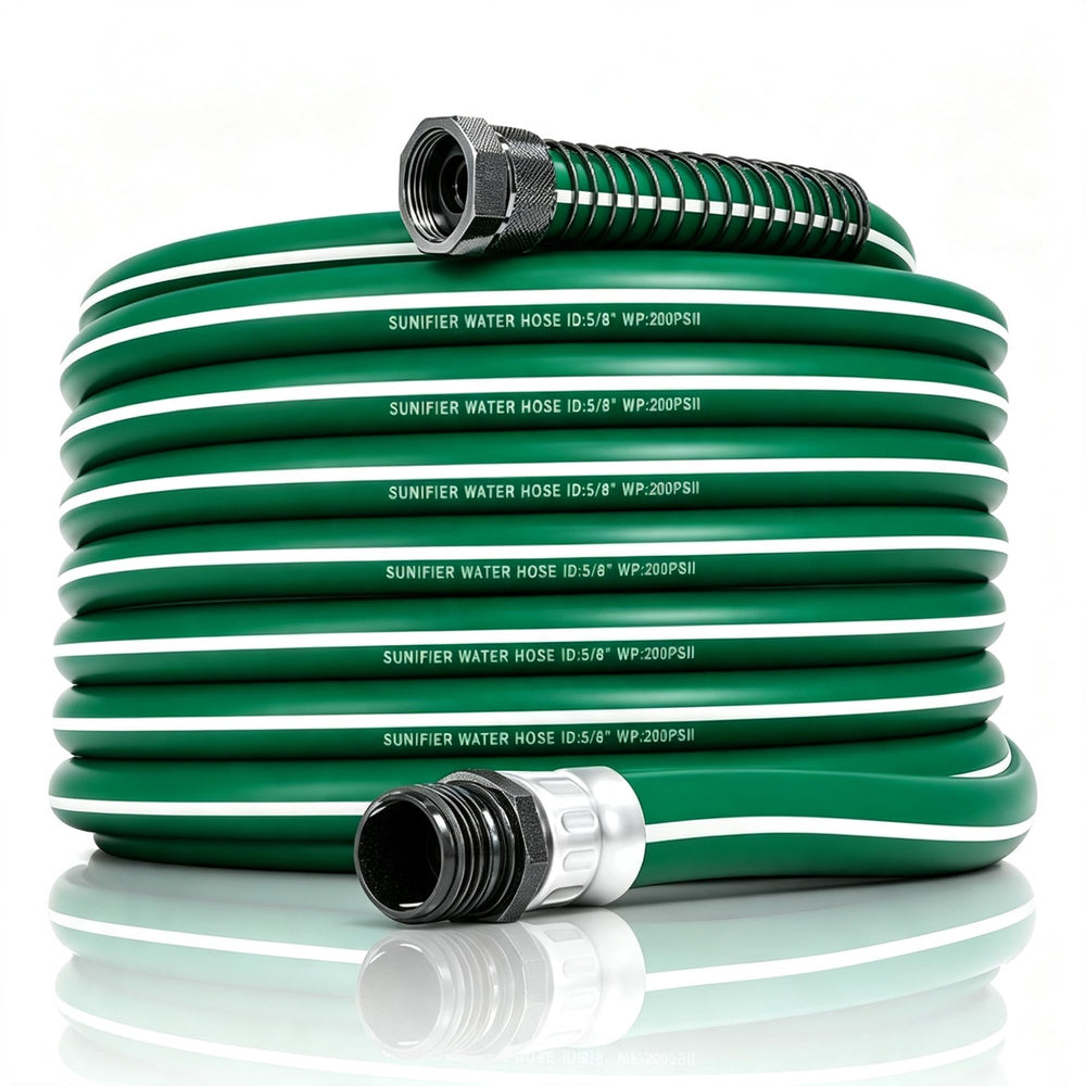 Sunifier Hybrid Rubber Garden Hose 50 ft, green, front view