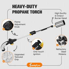 SuniqFyre Propane Torch Weed Burner with attached hose