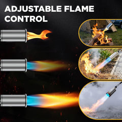 SuniqFyre Weed Torch showing ergonomic handle and extended reach