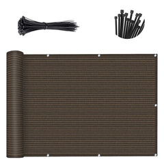 SUNLAX 2.5'x8' Brown Balcony Privacy Screen front view
