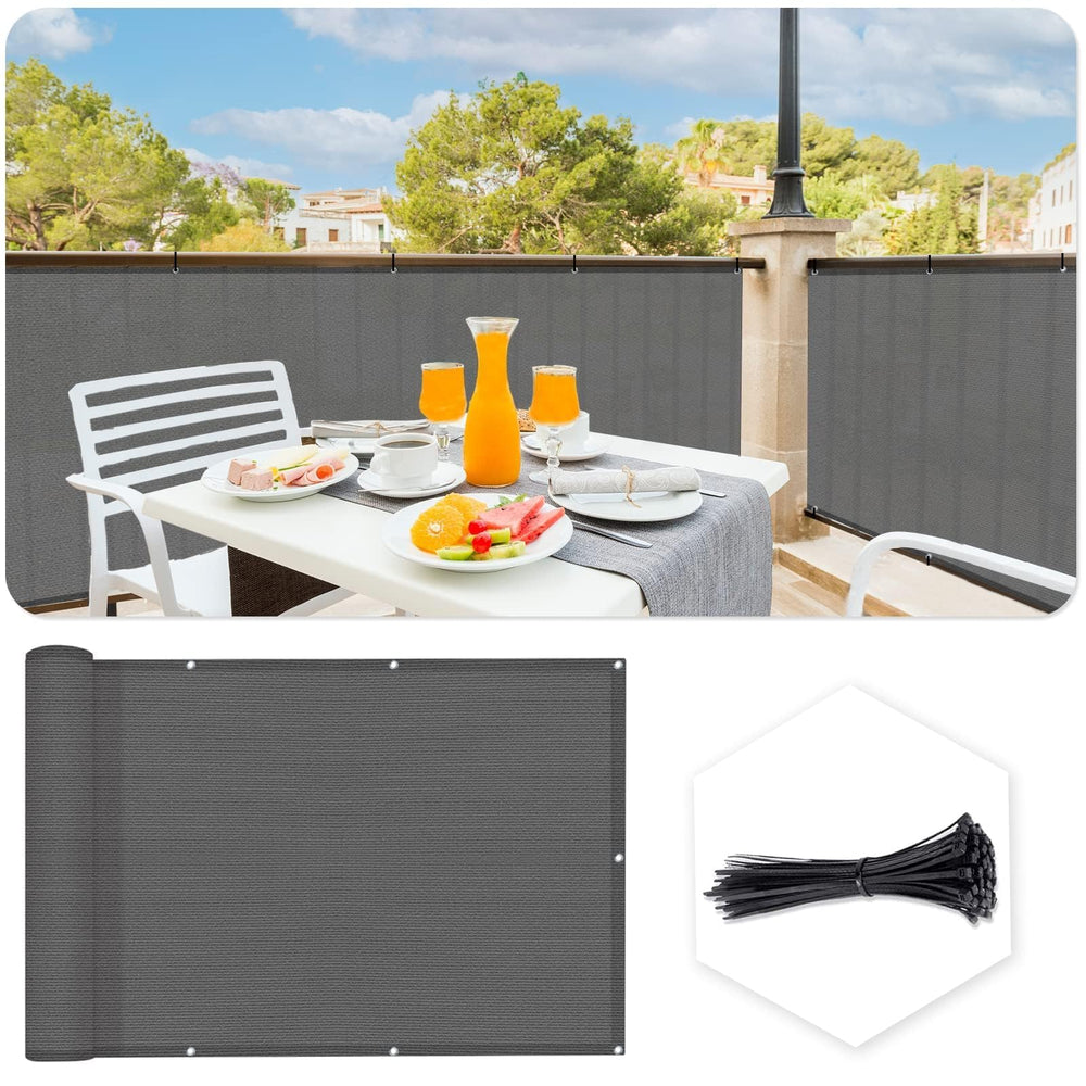 SUNLAX 3'x6' Dark Grey Balcony Privacy Screen front view