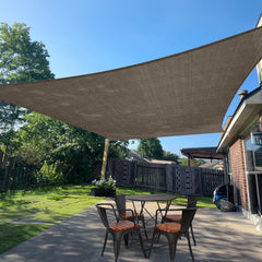 SUNLAX 8' x 10' Brown Shade Sail front view