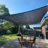 SUNLAX 8' x 16' shade sail in graphite grey, front view